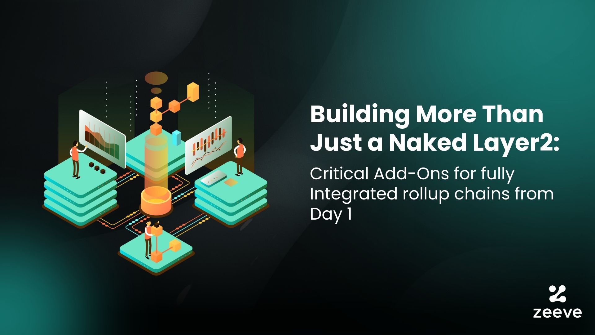 Modular stack diagram of a custom blockchain rollup with dynamic fee market layers, showcasing data availability, execution, settlement, and fee adjustment components.