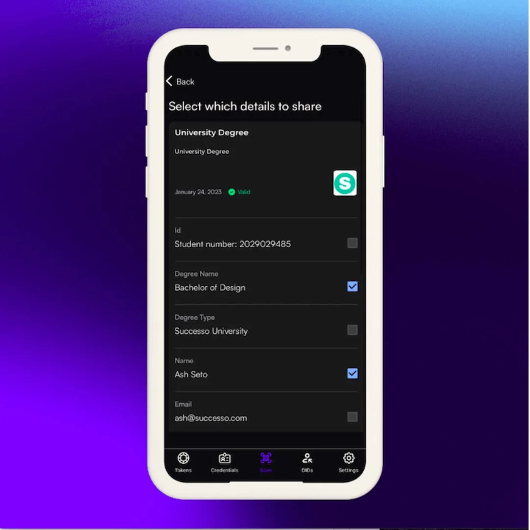 Zero-knowledge proofs visualized in a decentralized identity wallet interface, illustrating privacy-preserving verification of user credentials without revealing personal data.