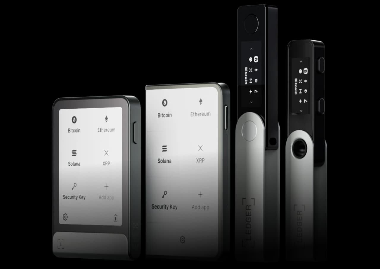 U.S. Secret Service logo beside a hardware crypto wallet and digital assets, illustrating security practices for new cryptocurrency investors