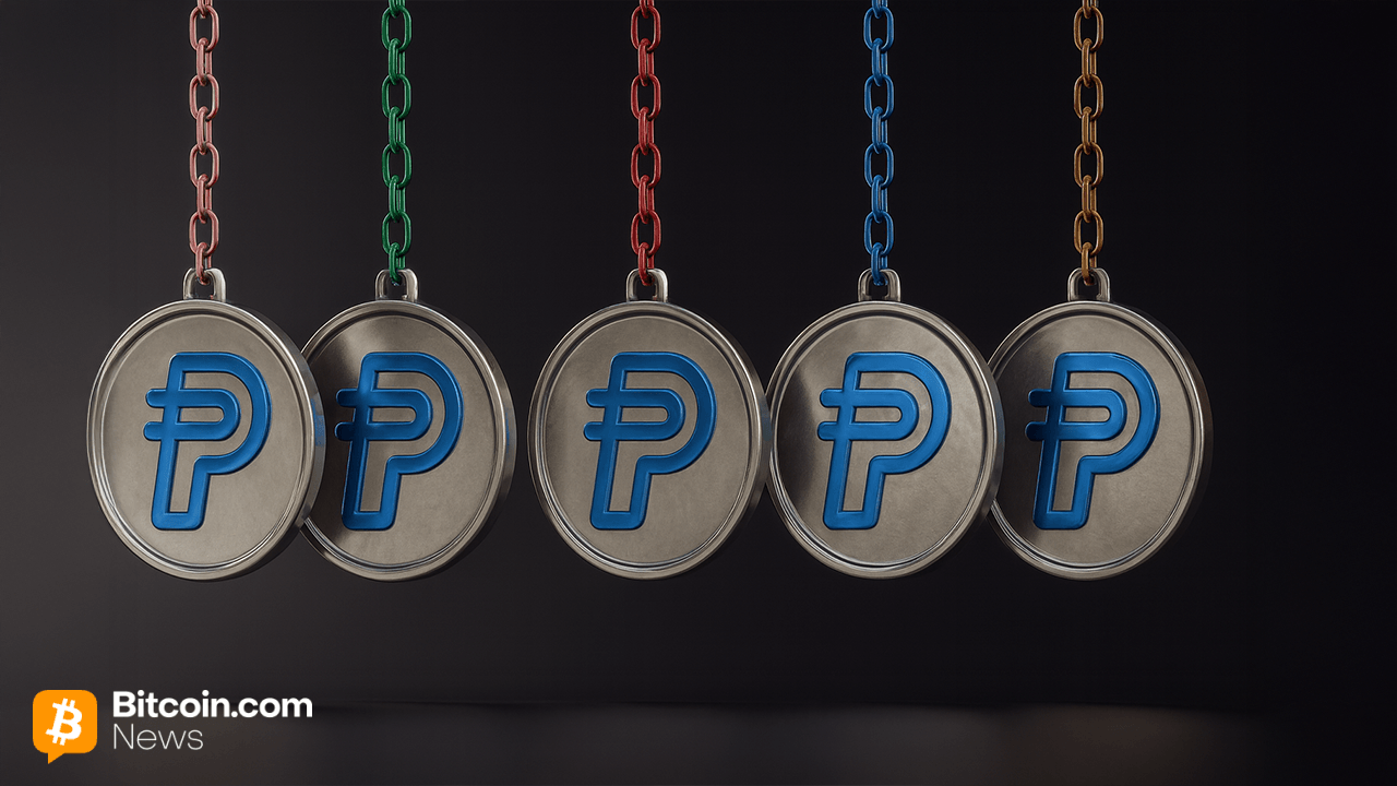 Stable blockchain logo intertwined with USDT and PYUSD icons representing Bitfinex and PayPal partnership