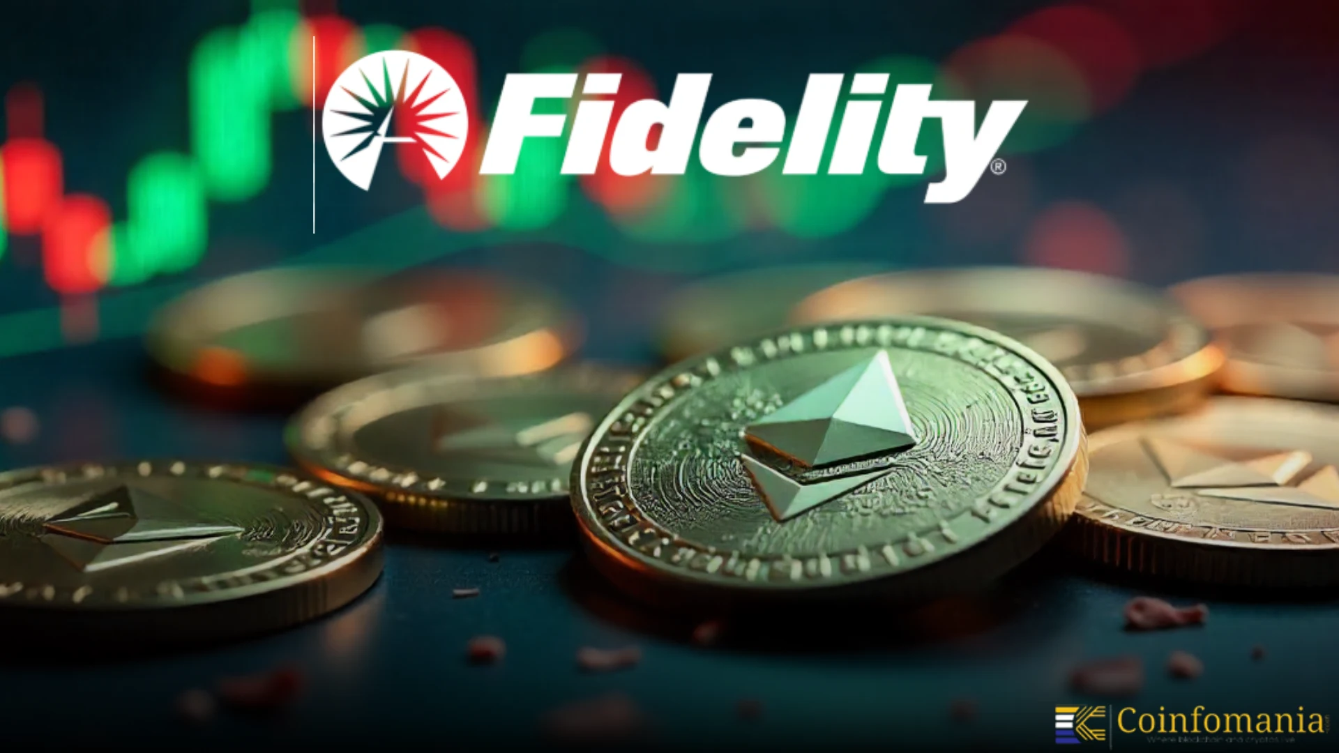 Visualization of Fidelity Digital Interest Token (FDIT) moving between institutional Ethereum wallets, representing tokenized U.S. Treasuries on blockchain.