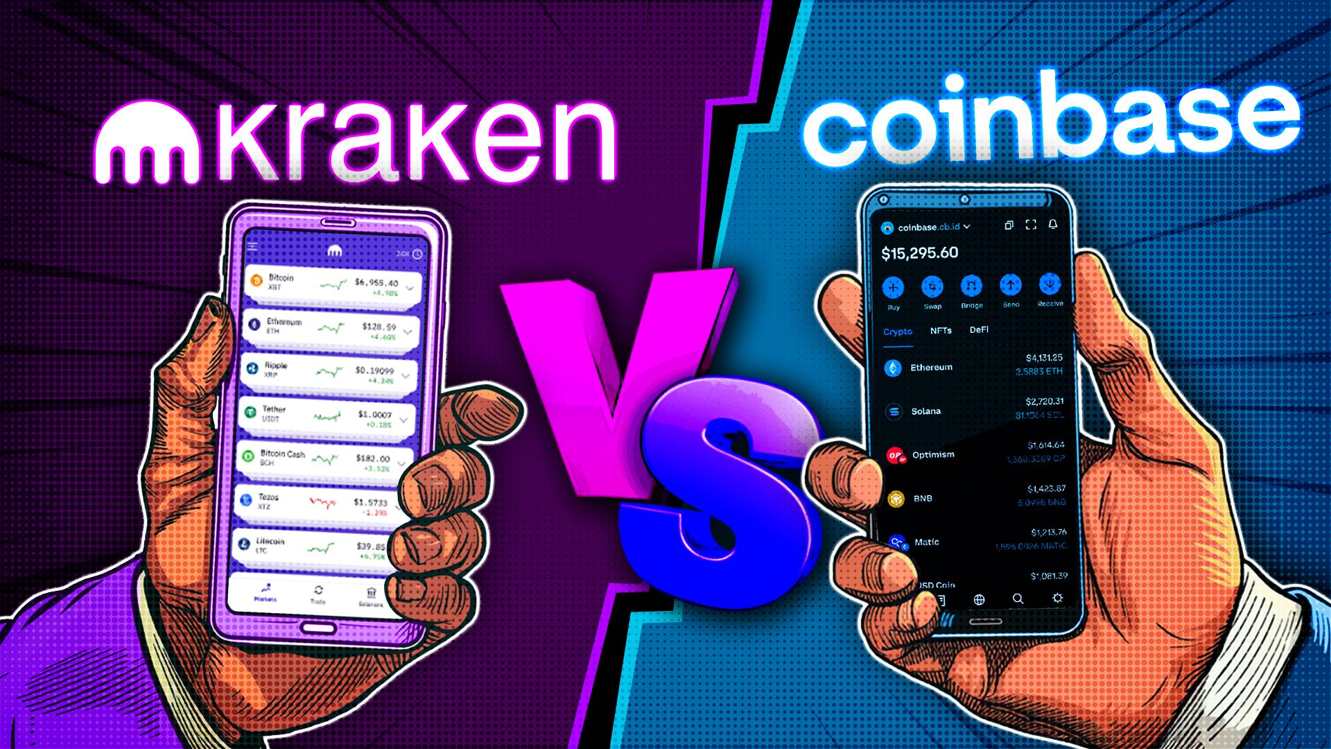 Coinbase Kraken Gemini exchange app interfaces