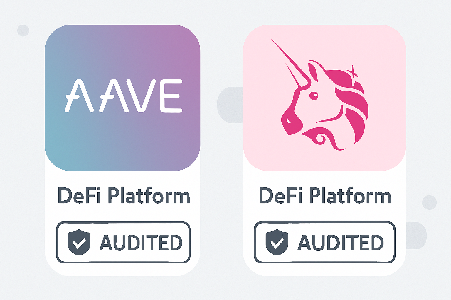 Aave and Uniswap official audited DeFi platforms