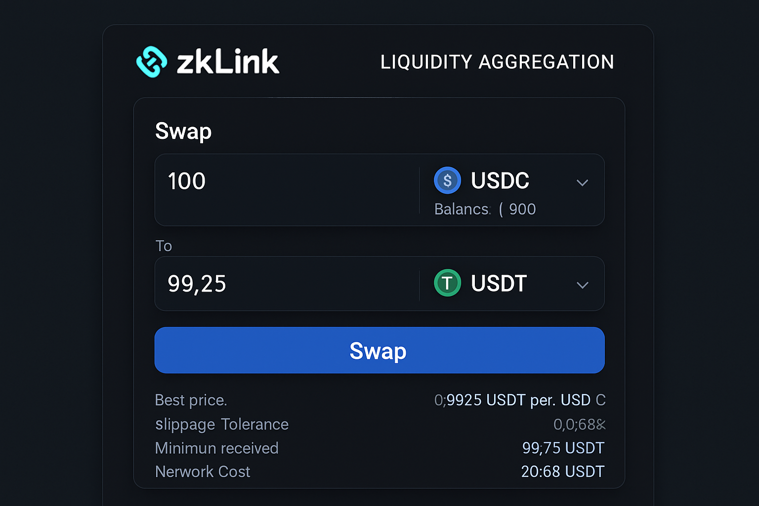 zkLink liquidity aggregation interface