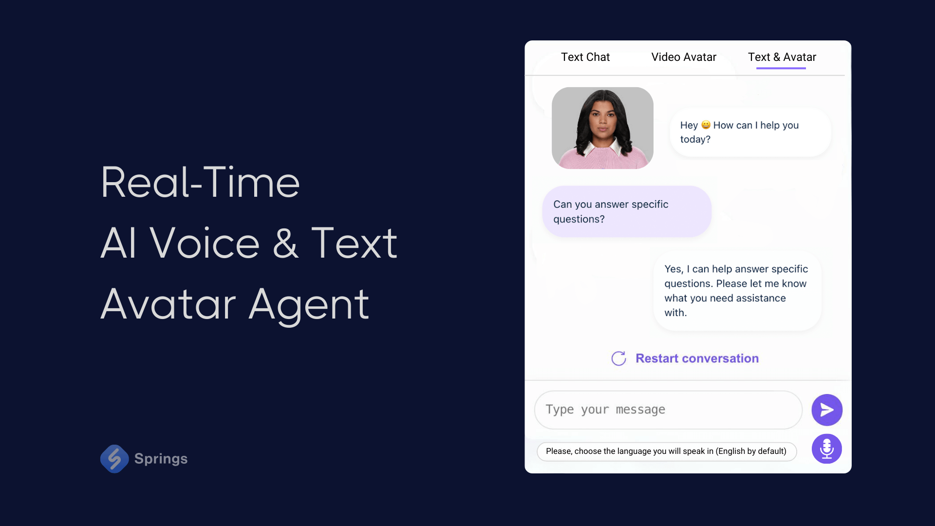 Voice and text chat AI interface