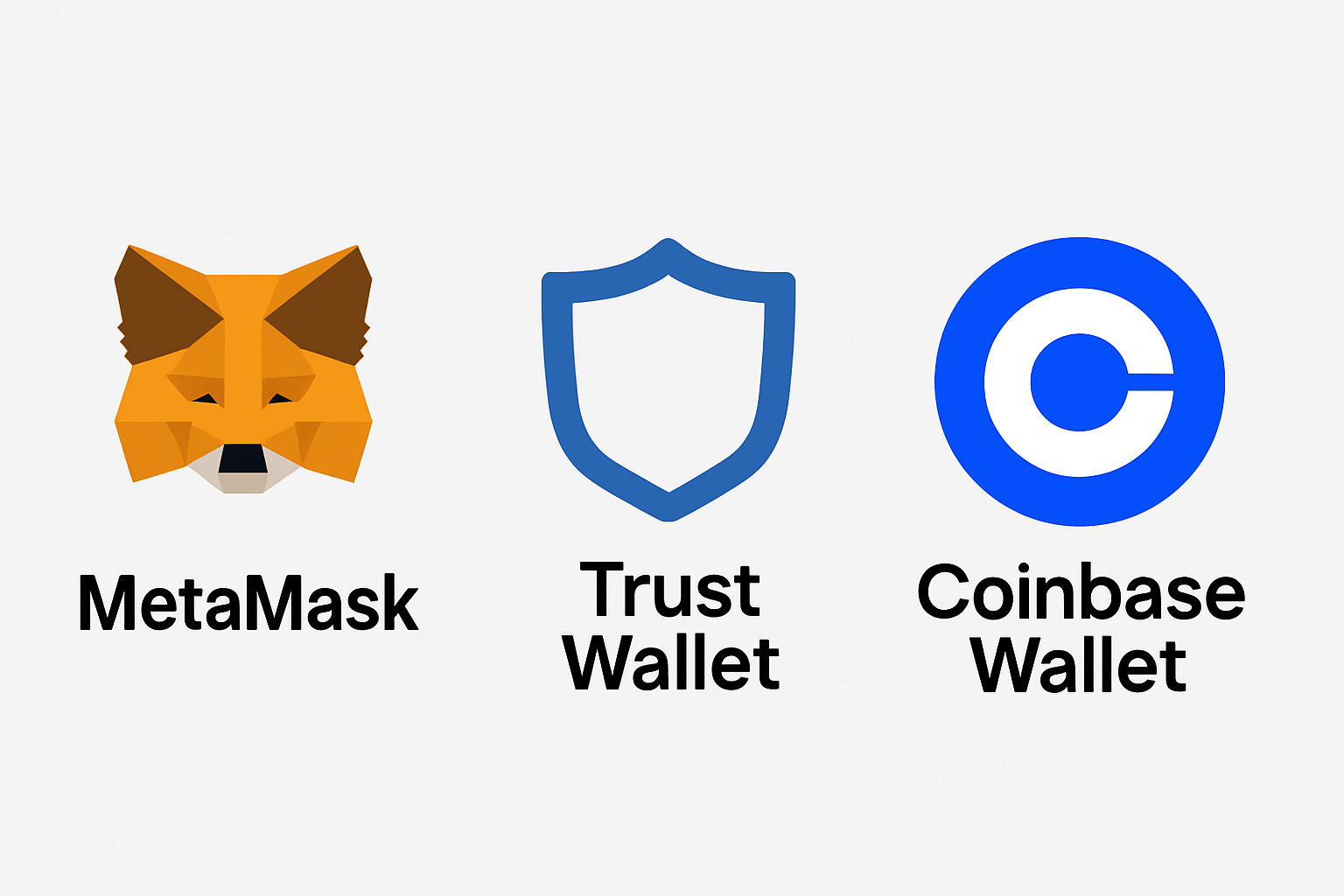 MetaMask Trust Wallet Coinbase Wallet apps