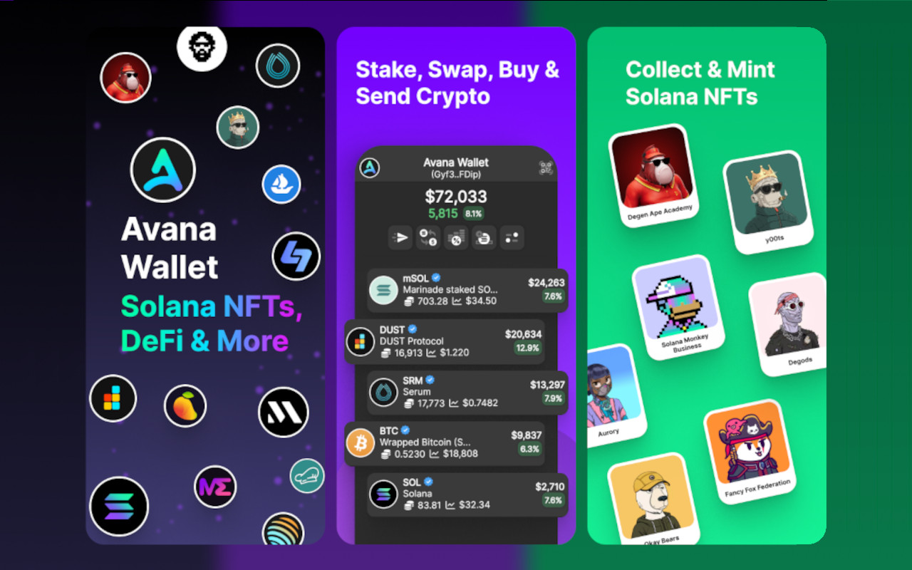 Solana wallet app interface