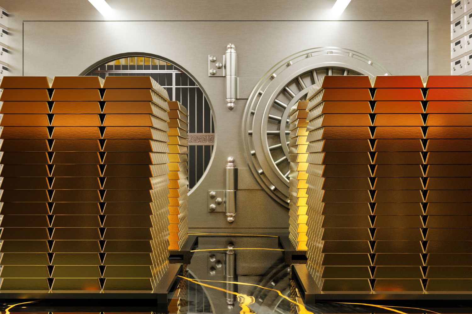 Canadian bank vault holding cash and government securities