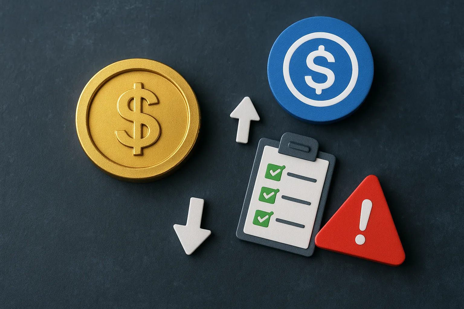 No yield or interest sign on digital stablecoin platform