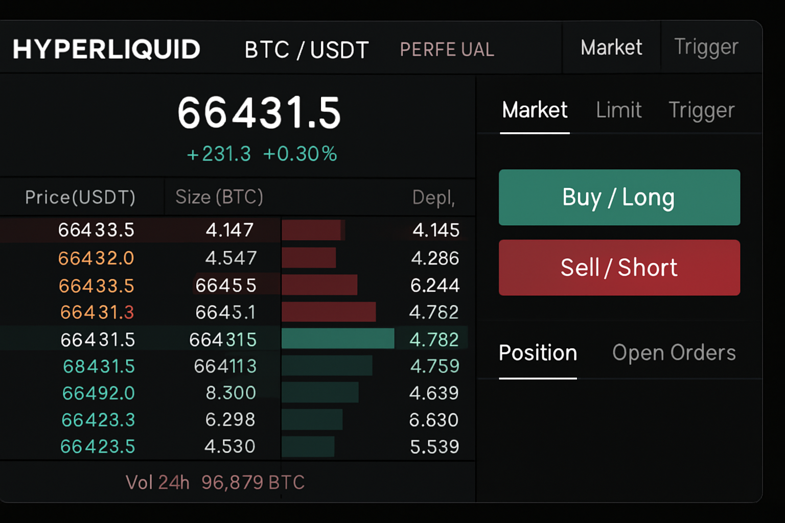 Hyperliquid on-chain order book interface