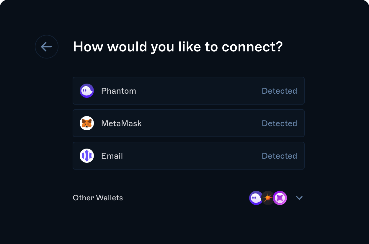 MetaMask connect wallet button in DeFi app