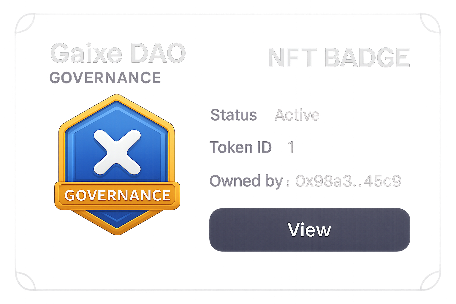 Galxe DAO governance NFT badge interface