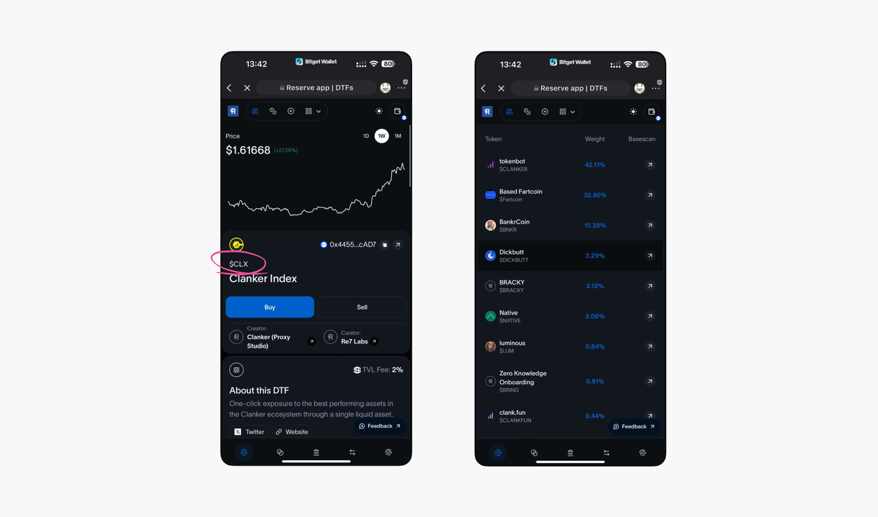 Bitget Wallet DTF interface
