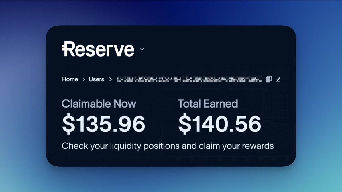 Reserve Index Protocol DTF dashboard screenshot