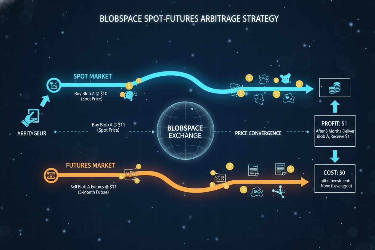 Blobspace spot futures arbitrage diagram