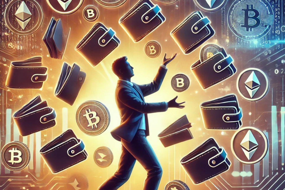 blockchain user managing multiple wallets