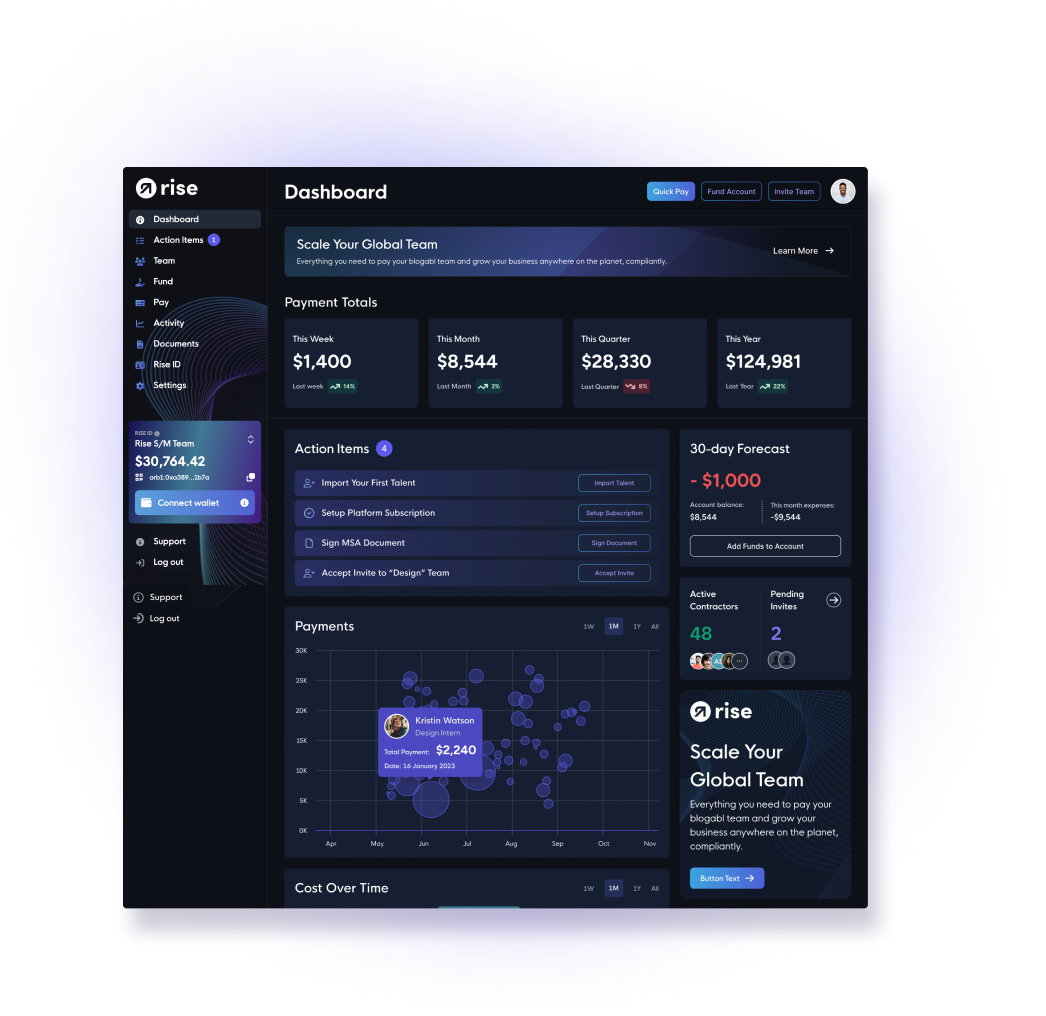 Remote stablecoin payroll dashboard 2024