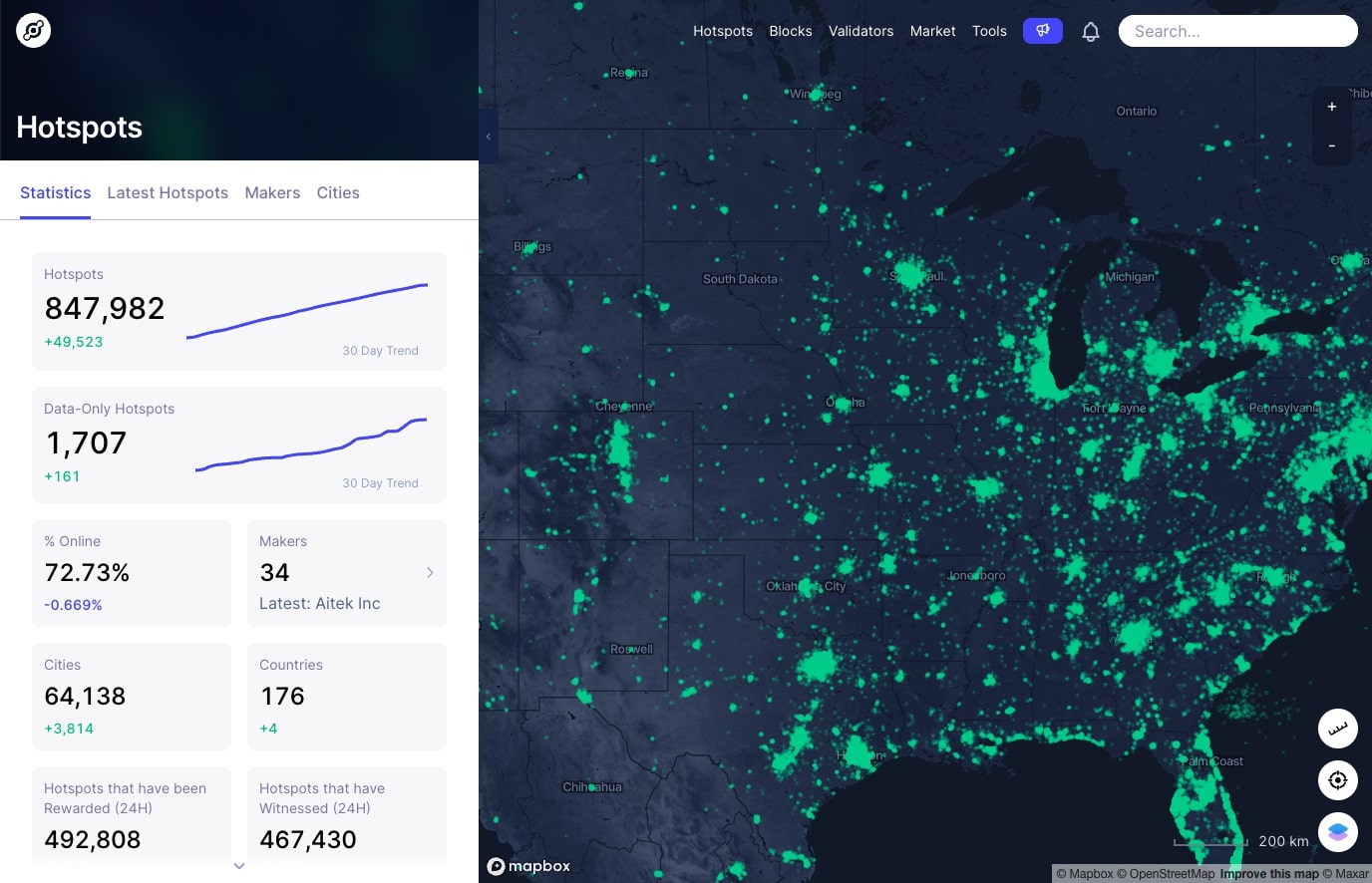 Helium Network Coverage Quality Metrics airport