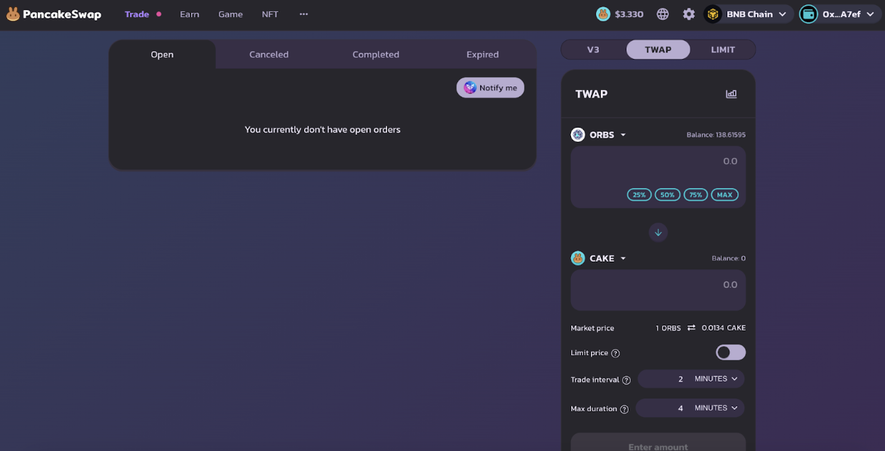 BaseSwap Base DEX interface screenshot