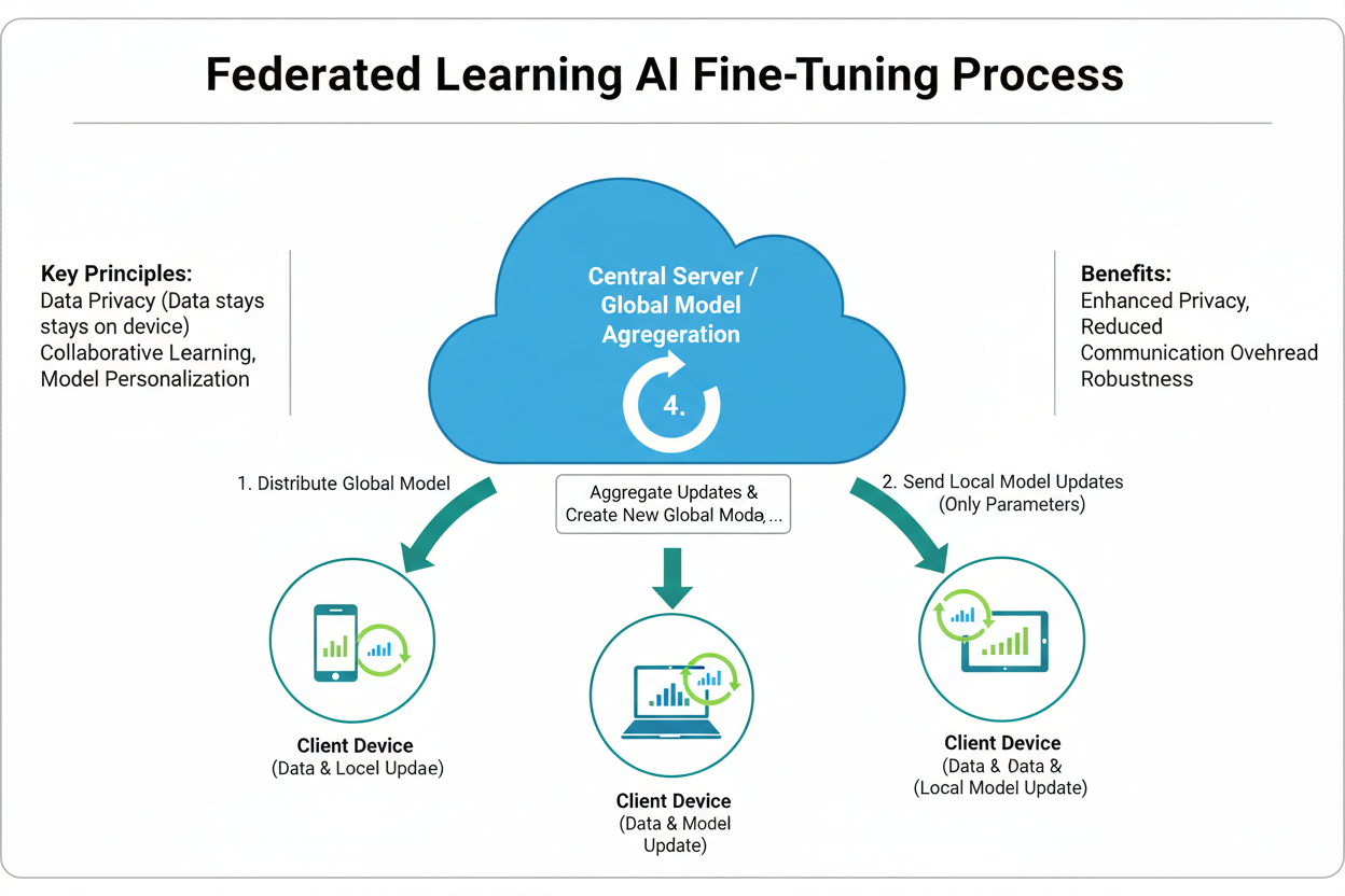 Federated learning AI fine-tuning diagram