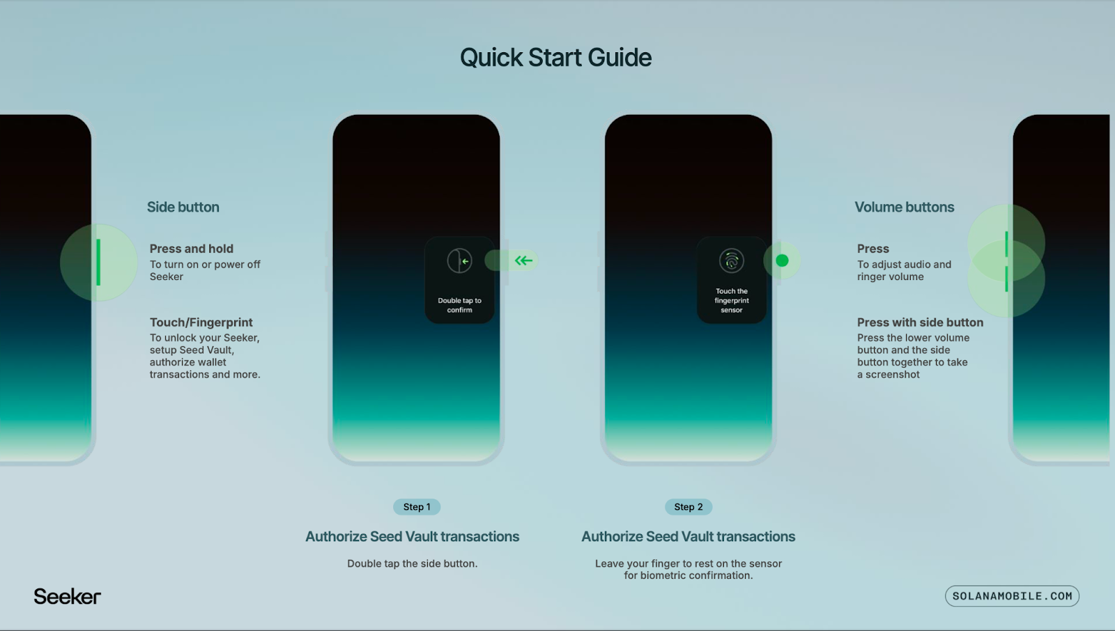 Solana Saga Seed Vault biometric authentication