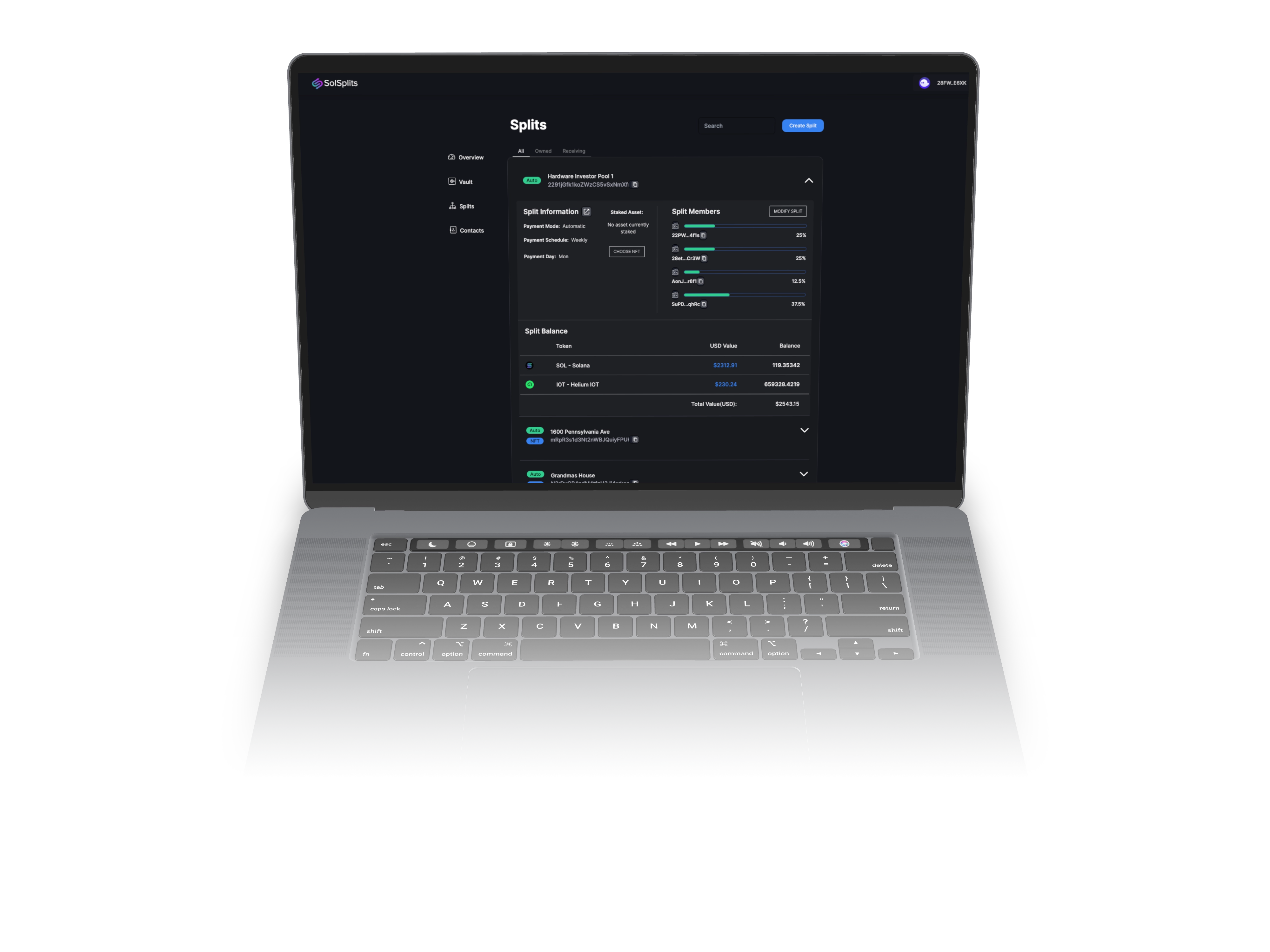 SolSplits Solana platform interface logo