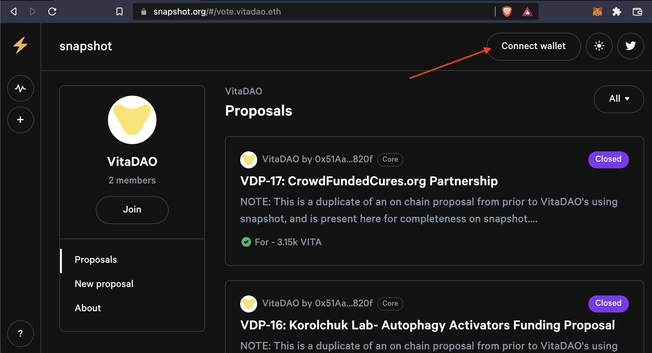 dao voting smart contract snapshot