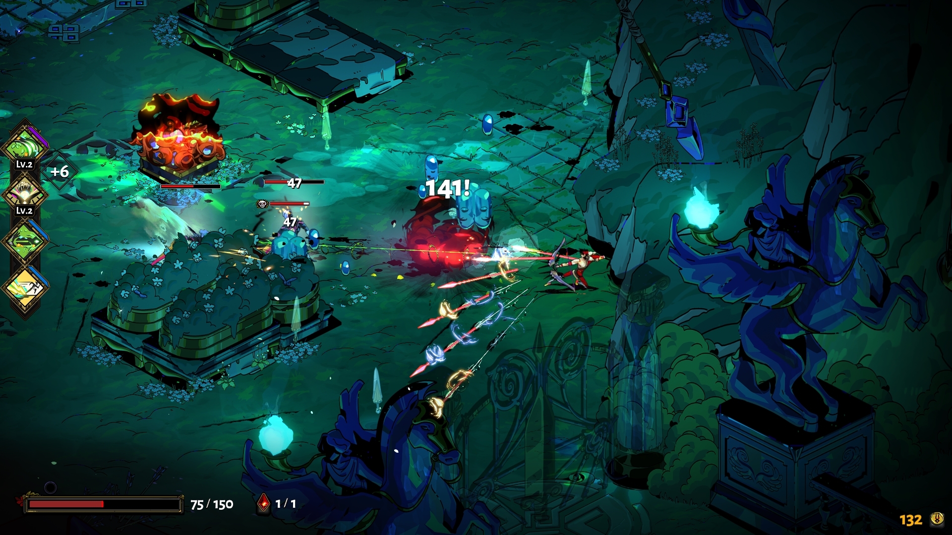 Hades game combat screenshot