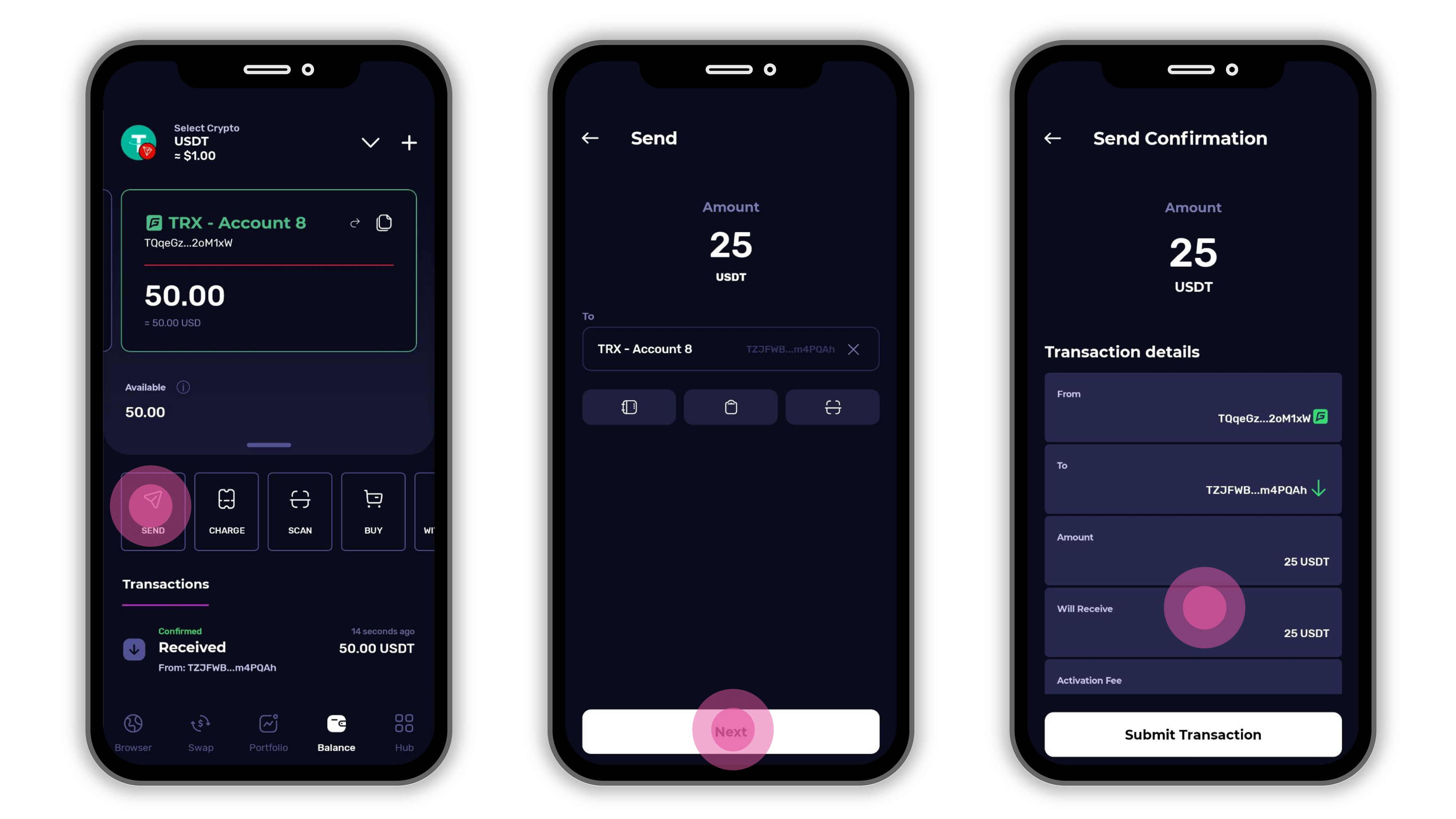 Stablechain gasless USDT transfer interface