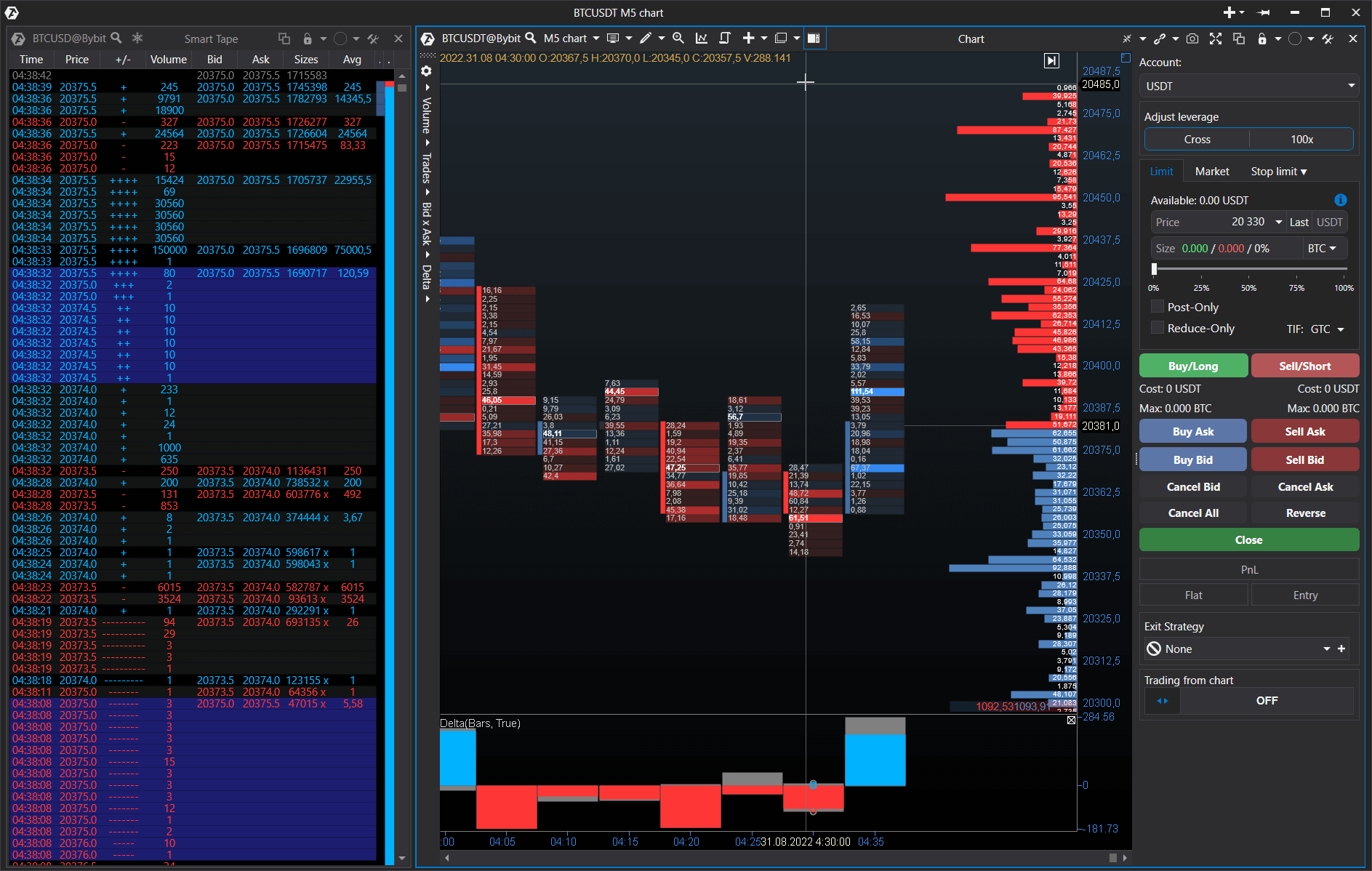 High-speed crypto trading interface