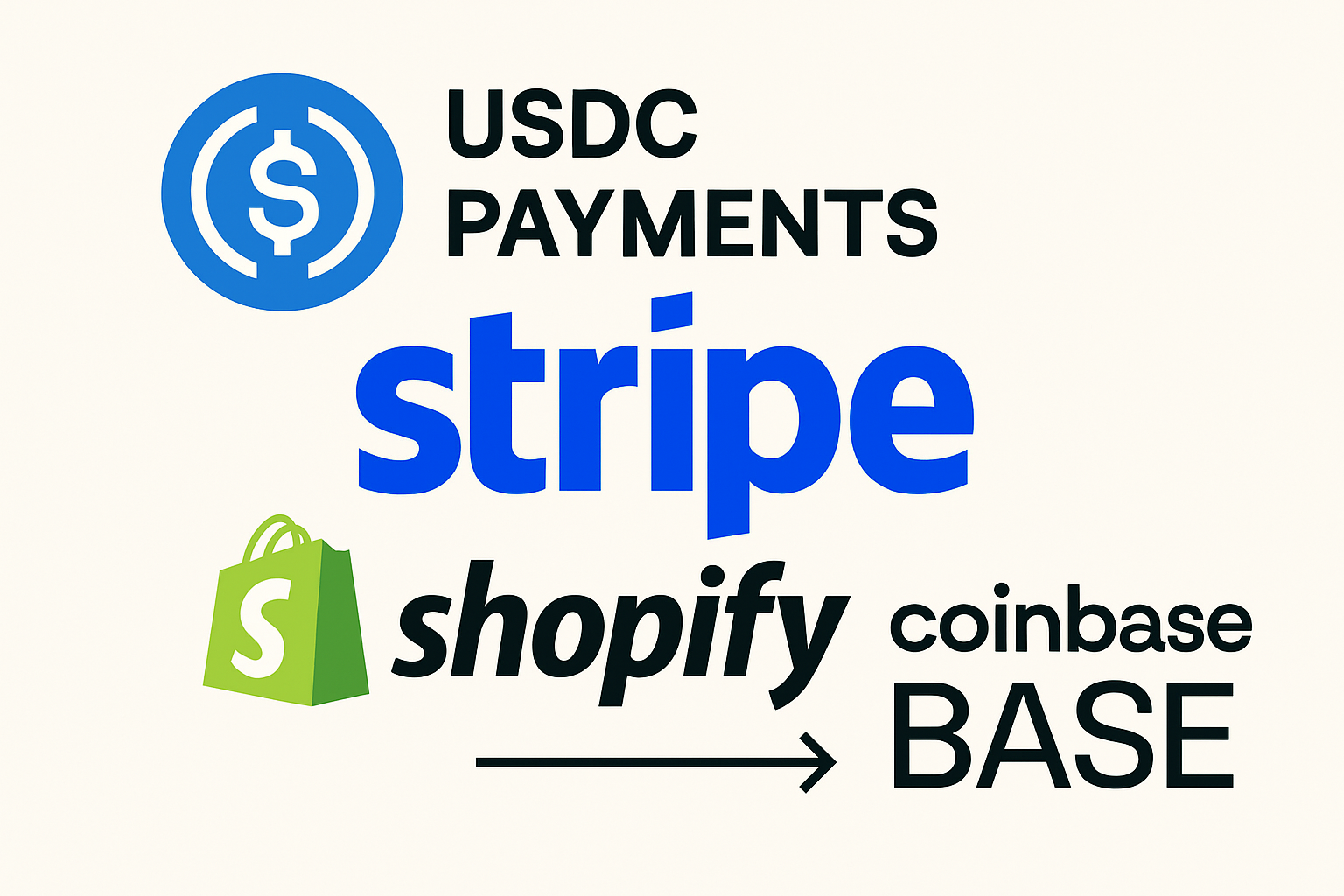 USDC payments Stripe Shopify Coinbase Base