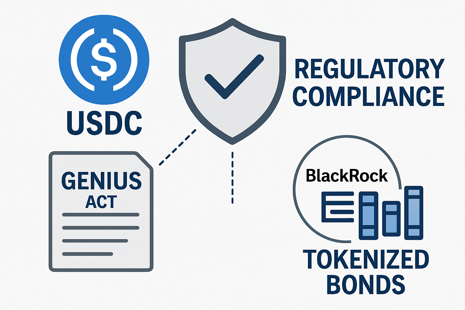 USDC regulatory compliance GENIUS Act BlackRock tokenized bonds