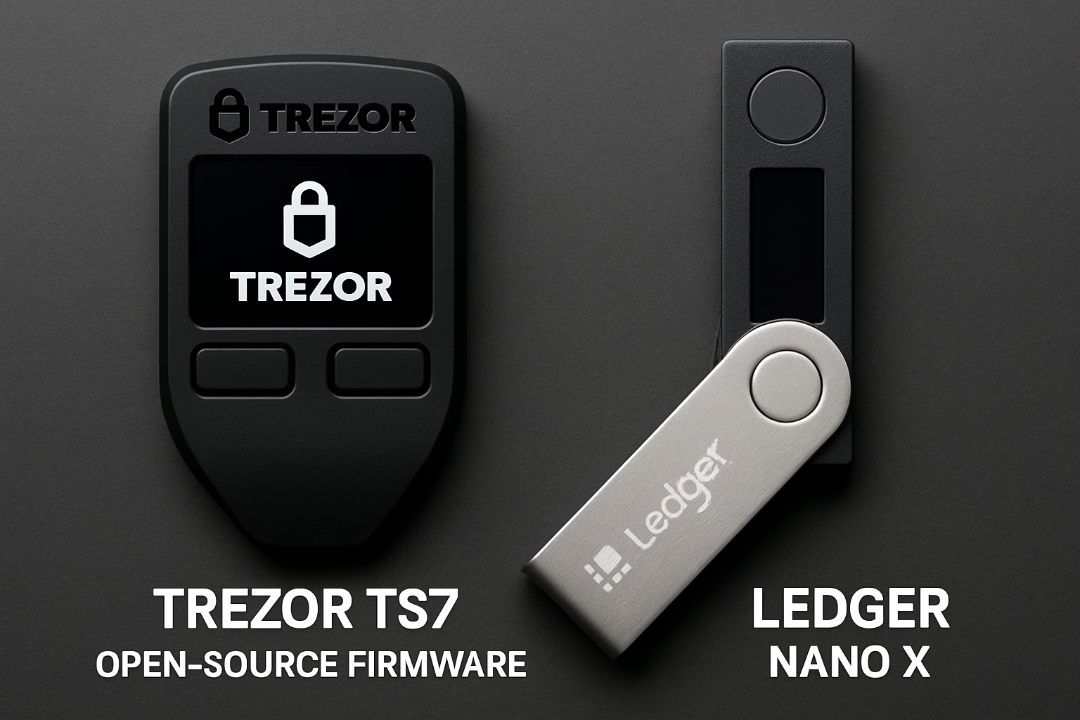 Trezor TS7 open-source firmware vs Ledger Nano X