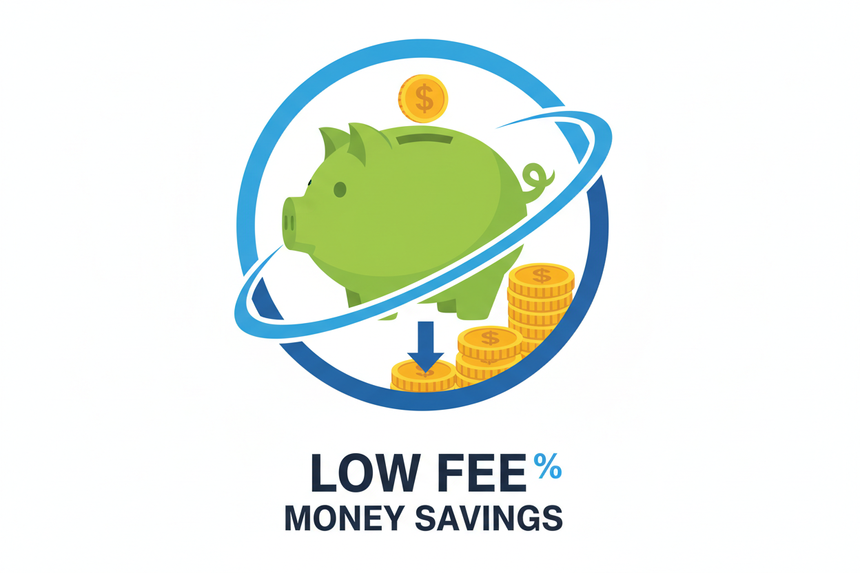 low fee money savings icon