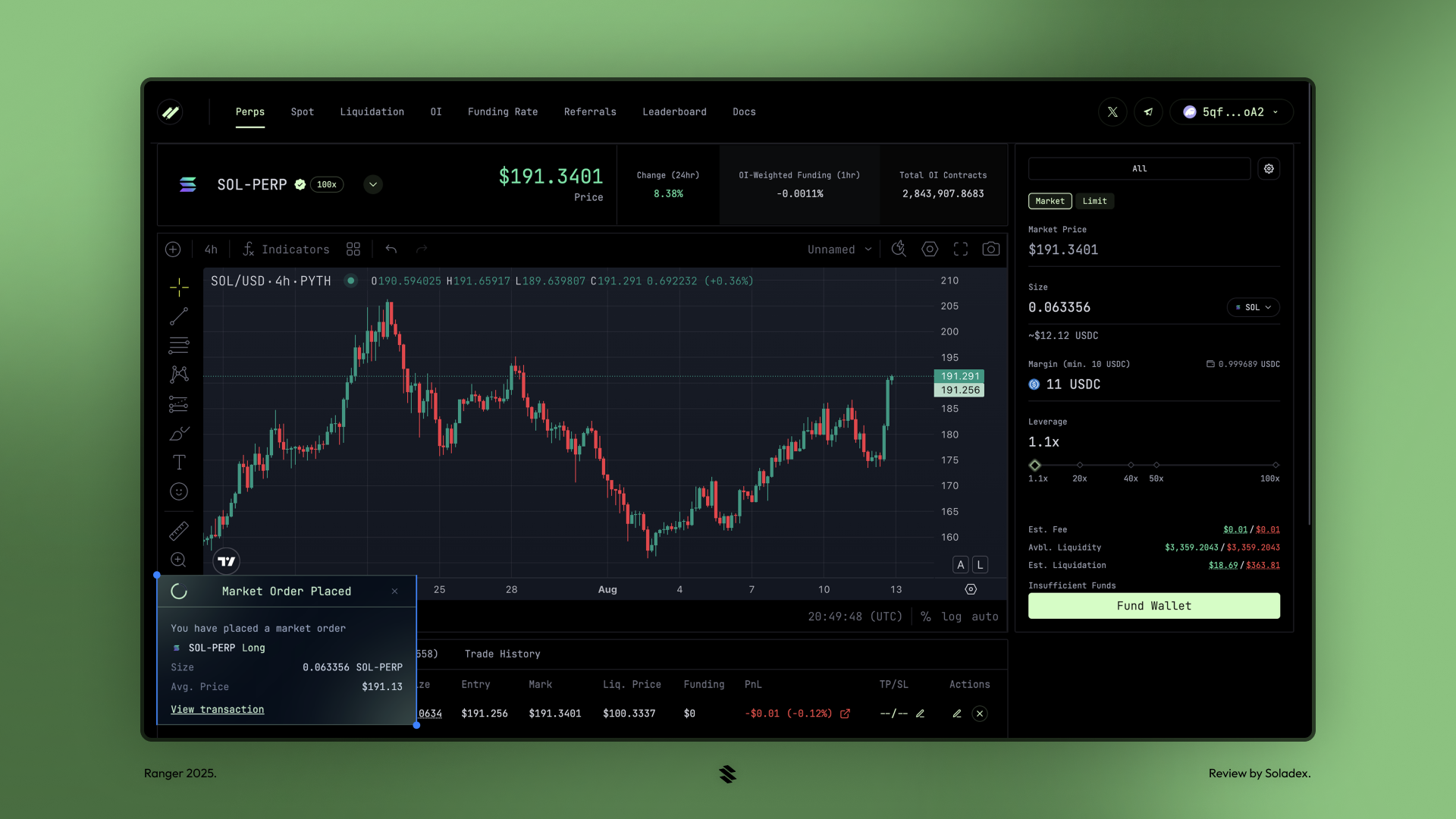 Ranger Perps Solana multi-asset trading interface