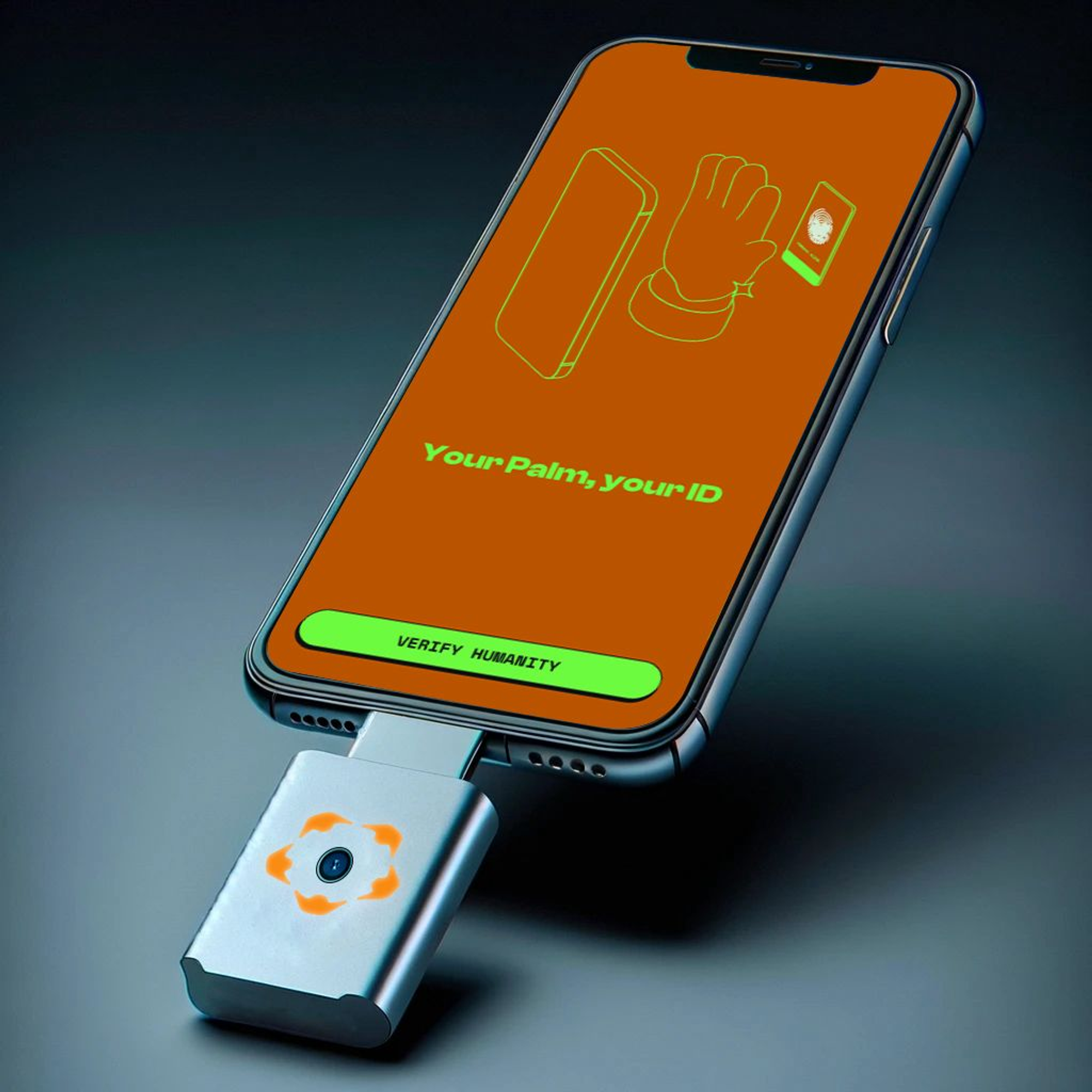 Abstract digital illustration of human palm scan transforming into glowing ZK proof shield blocking multiple fake identities for Sybil-resistant Proof-of-Humanity in blockchain