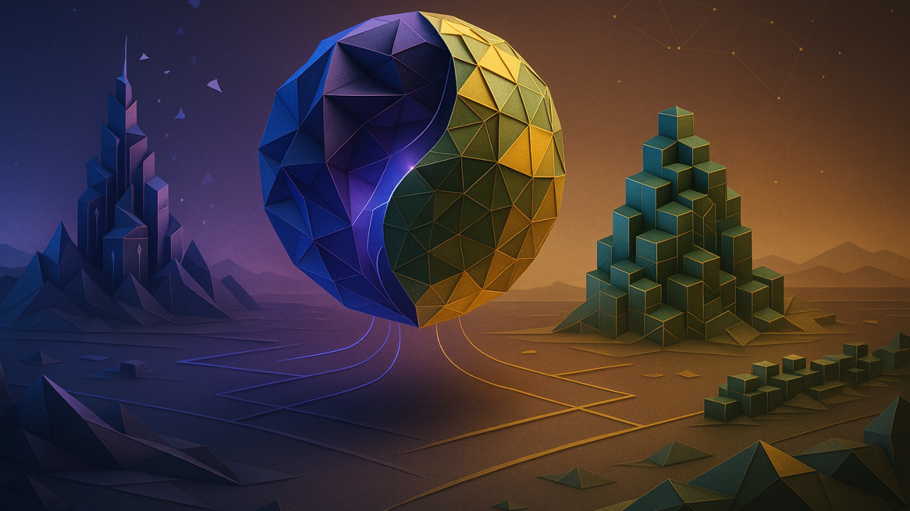 Abstract blockchain shield illustration blocking Sybil attacks on DeFi allowlist, symbolizing onchain KYC attestations and Sybil-resistant security in Web3