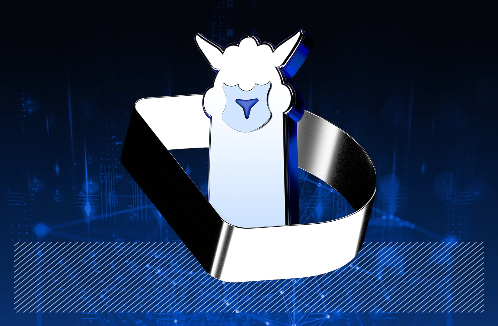 Abstract illustration of interconnected blockchains with red risk warning icons for cross-chain perpetuals unified margin trading in DeFi crypto