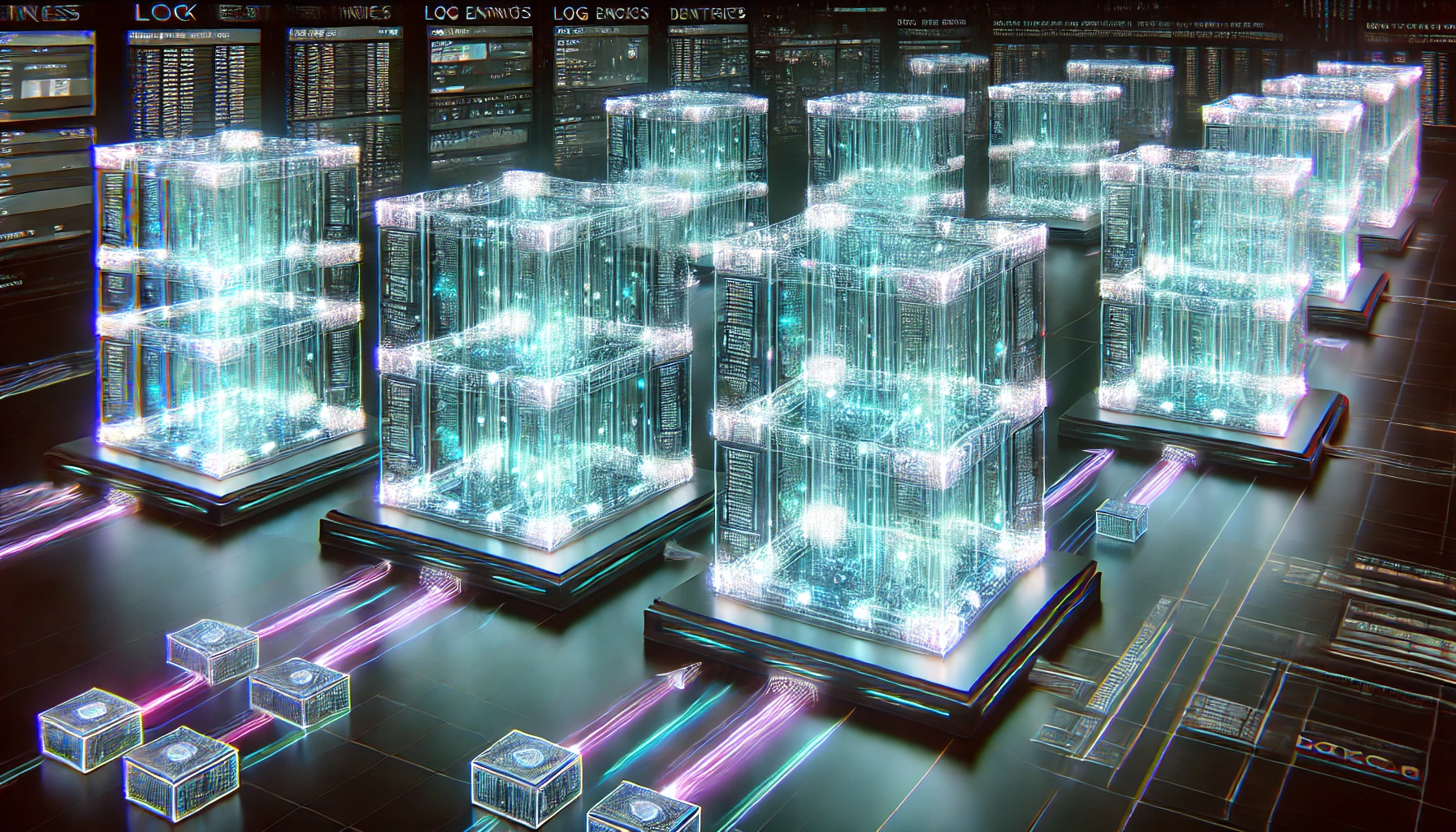 Abstract visualization of locked dataset feeding into AI neural network model with glowing ZK proof verification seal for privacy-preserving AI training data provenance