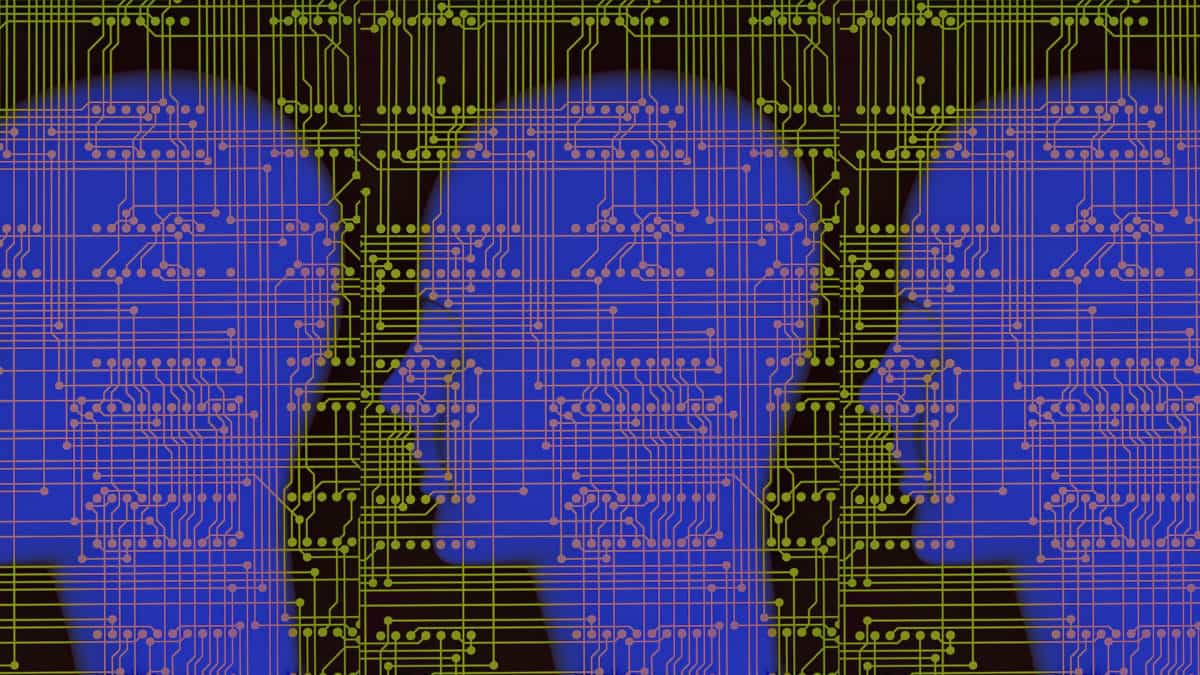 Abstract visualization of zero-knowledge proofs (ZKPs) verifying human identity while preserving privacy in a blockchain network, featuring cryptographic elements, locks, silhouettes, and interconnected nodes