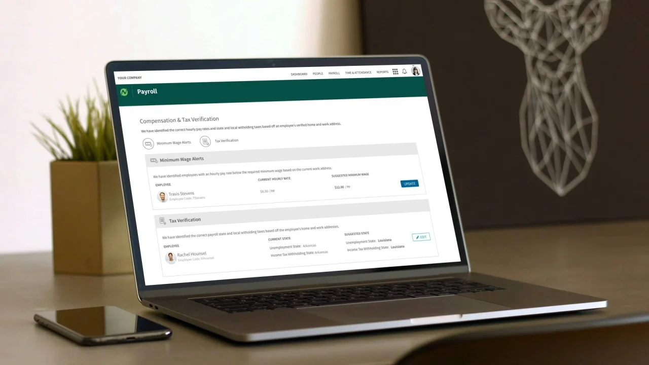 business account verification on payroll platform