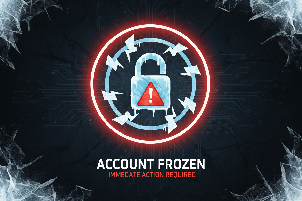 account freeze icon warning
