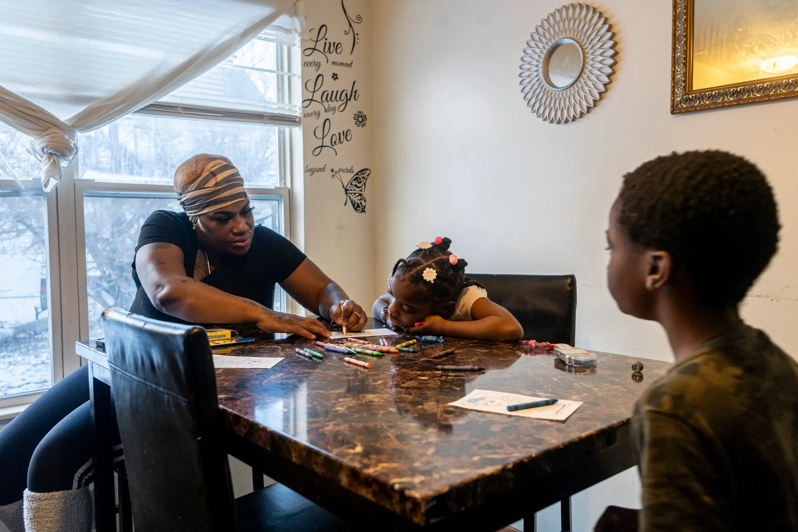 Aerial drone view of Detroit neighborhood with RealT tokenized rental properties highlighting fractional real estate investments