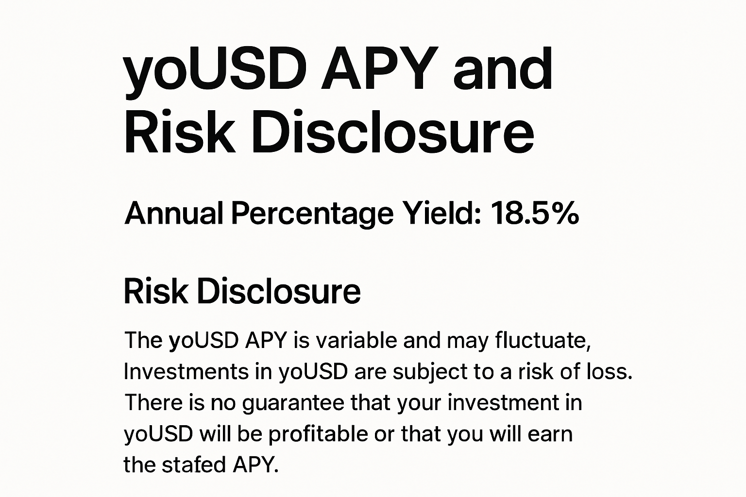 yoUSD APY and risk disclosure page