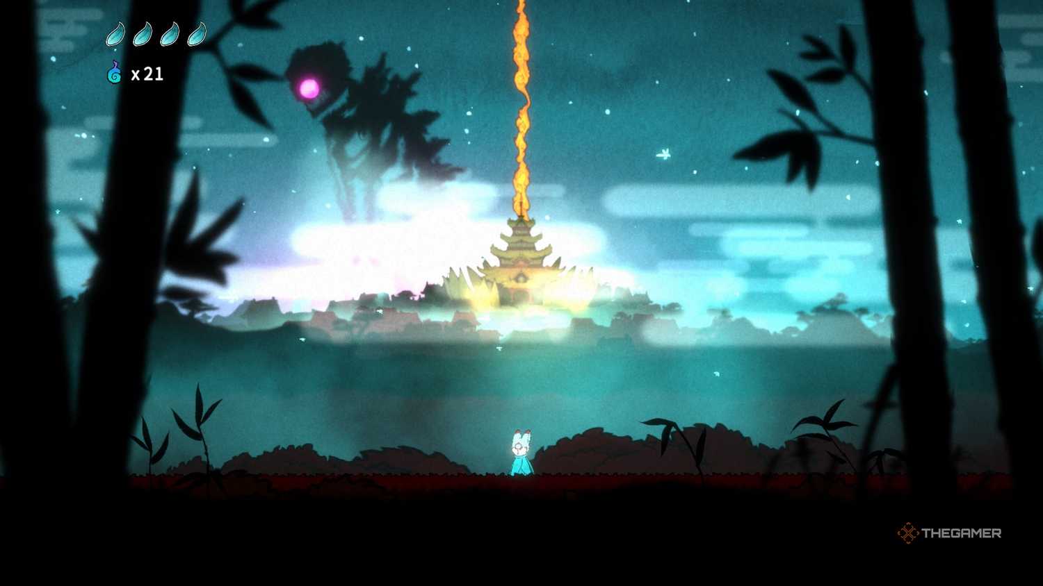 Atmospheric screenshot collage featuring Bō: Path of the Teal Lotus, Wordless, and Blue Fire, showcasing vibrant indie platformer and metroidvania visuals in 2024