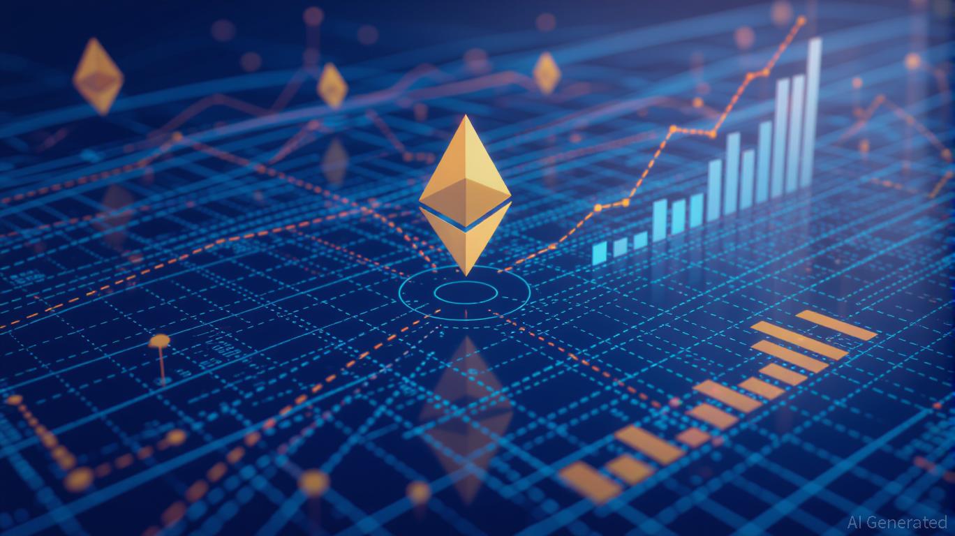 Institutional investor analyzing Ethereum-based tokenized U.S. Treasury fund on a digital dashboard in a modern office setting