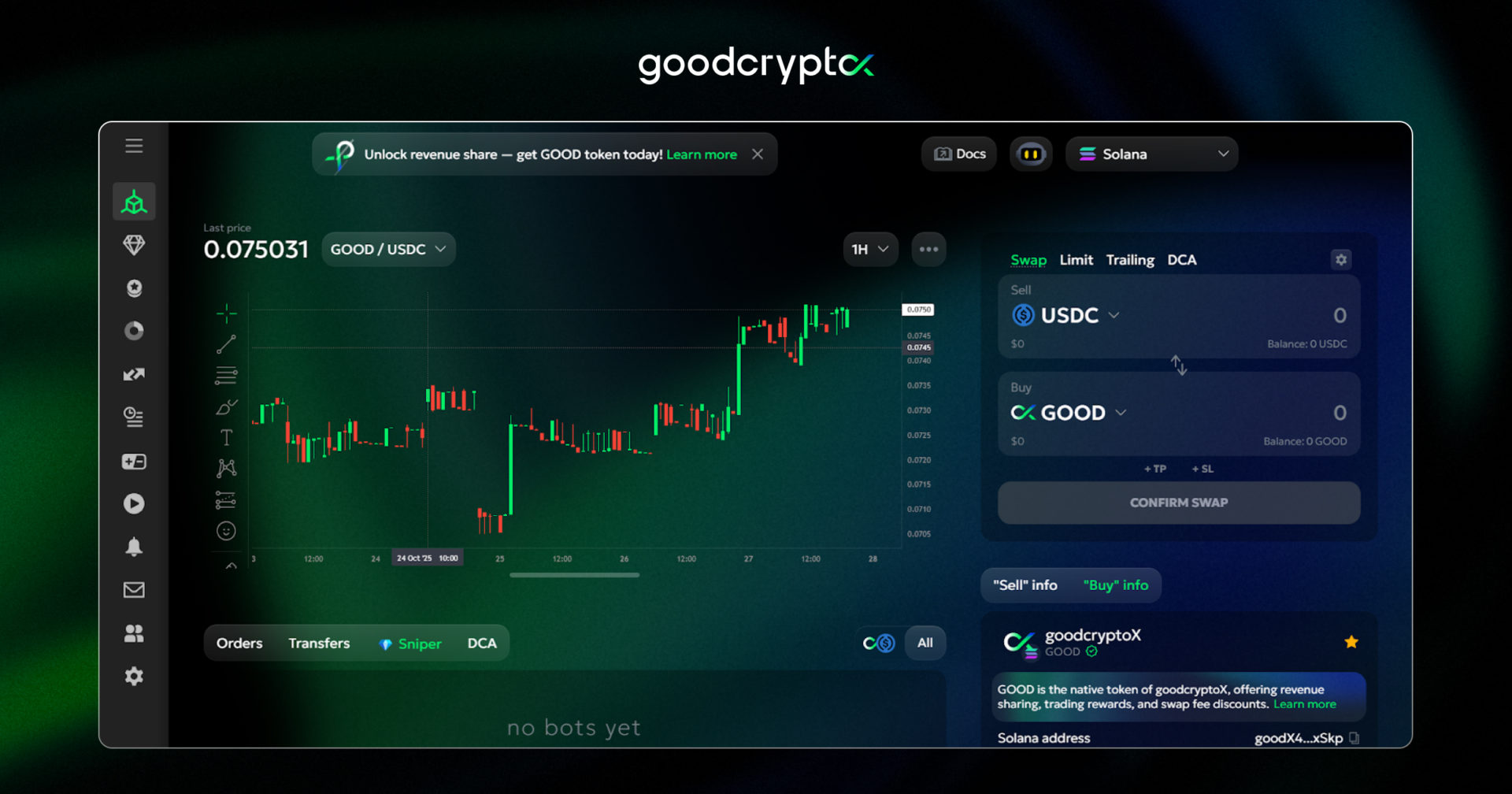 Axiom Trade trading terminal dashboard screenshot on Solana Saga Phone displaying memecoin charts interface for mobile Solana DeFi trading dApps 2026