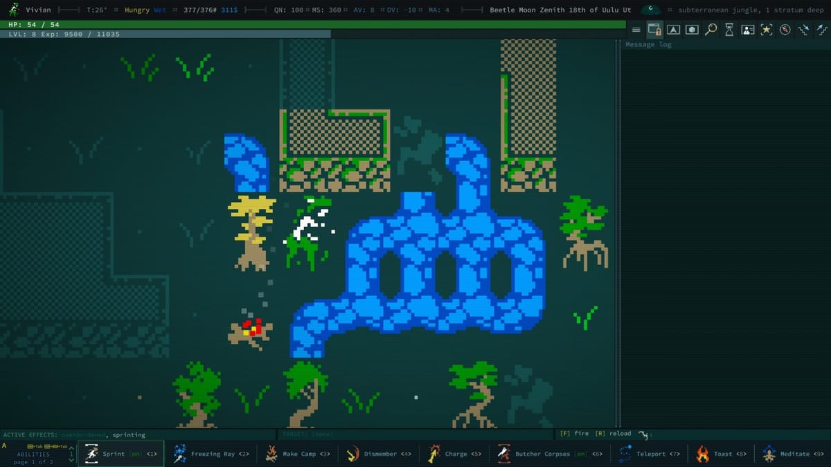 Caves of Qud pixel art gameplay