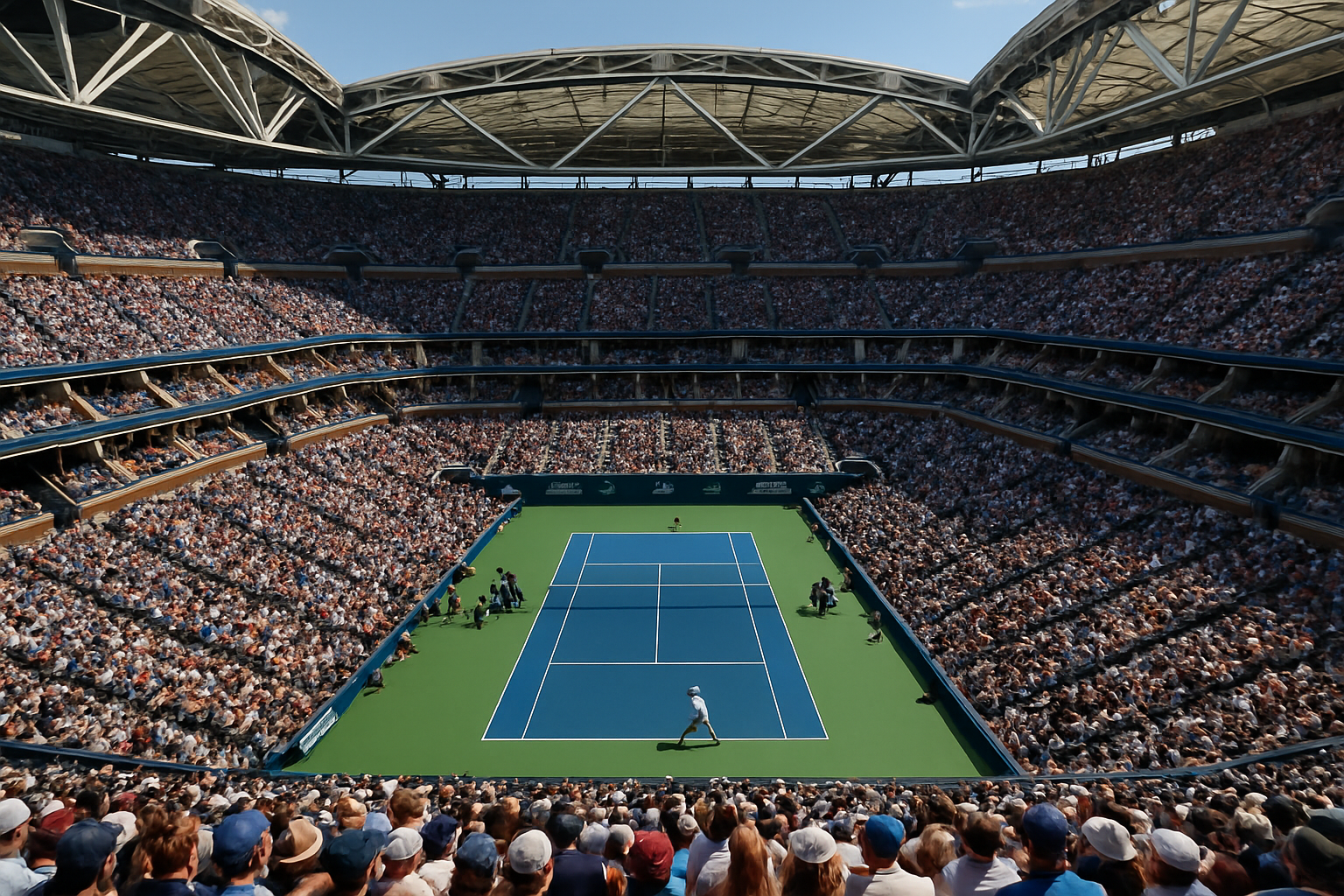 tennis match grand slam crowd