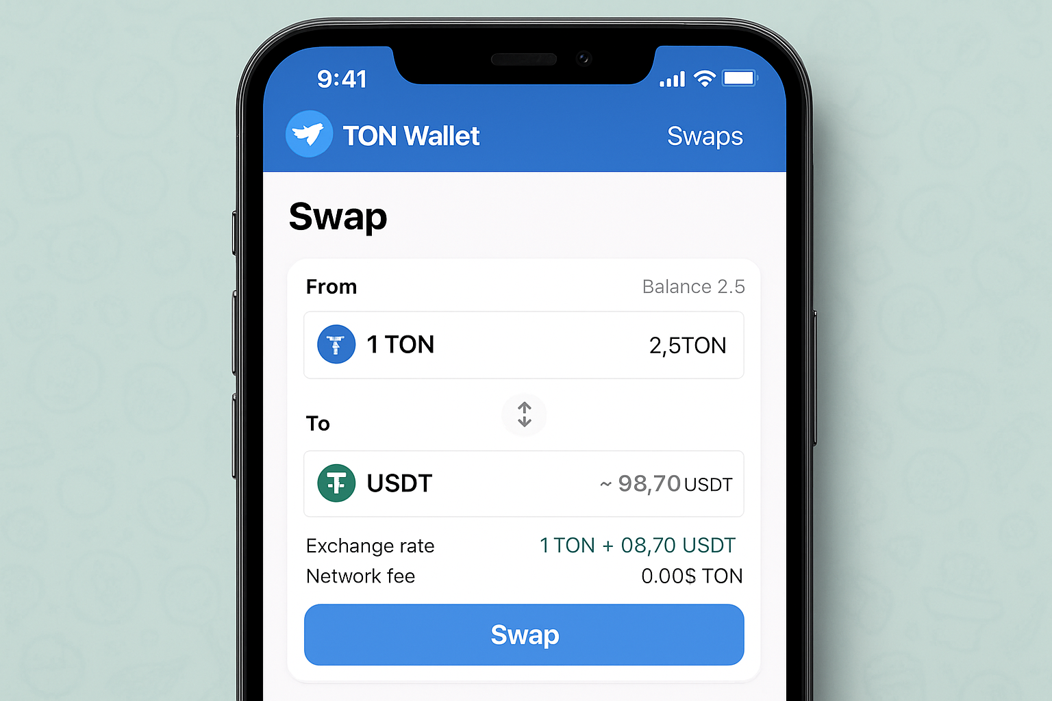 TON Wallet swaps inside Telegram app